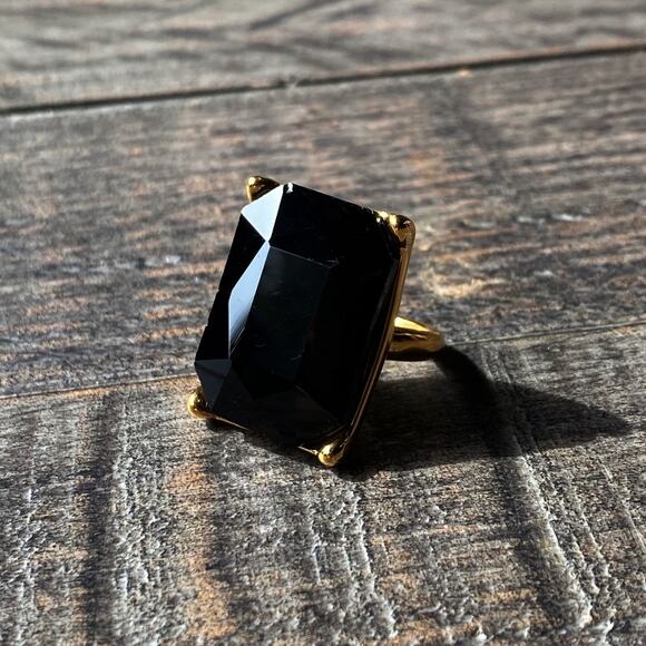 NEW Black Zirconium Stone Cocktail Ring - Picture 6 of 15